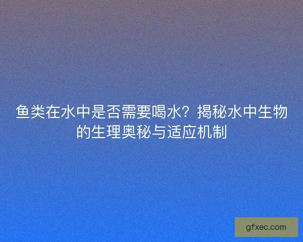 鱼类在水中是否需要喝水？揭秘水中生物的生理奥秘与适应机制