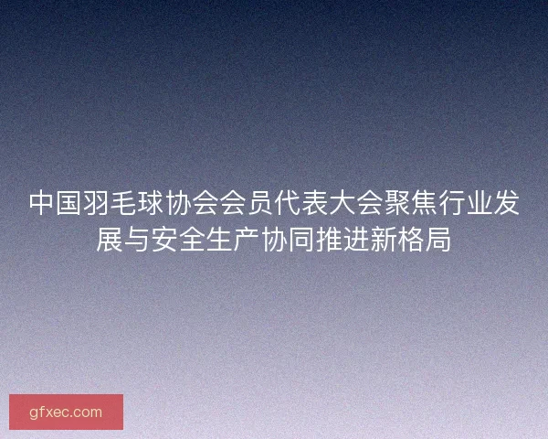 中国羽毛球协会会员代表大会聚焦行业发展与安全生产协同推进新格局