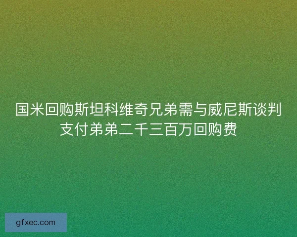 国米回购斯坦科维奇兄弟需与威尼斯谈判支付弟弟二千三百万回购费